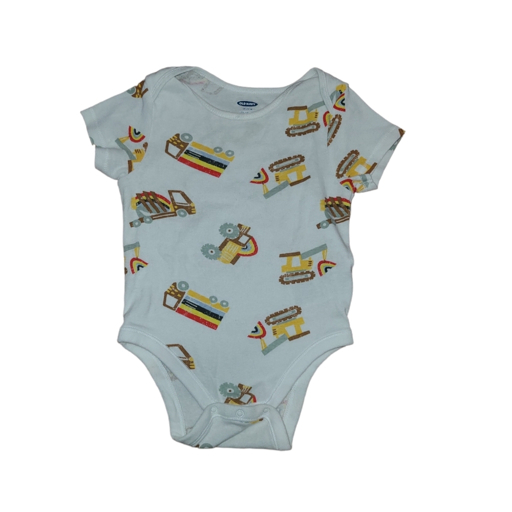 🏗 Rainbow Construction Trucks Baby Onesie 24M Bodysuit Rare Print
